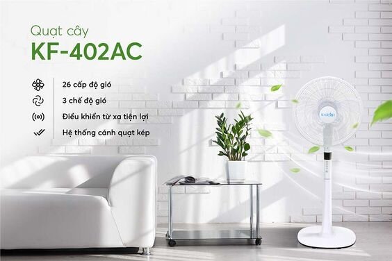 Quạt cây Karofi KF-402AC chính hãng với 26 cấp độ gió