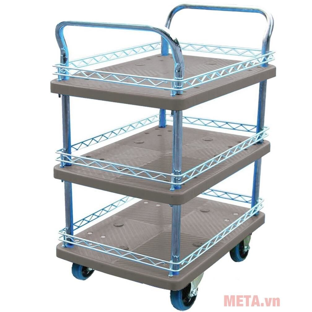 Xe đẩy FB chống ồn 3 tầng Happy Move 300kg có 4 bánh Xe đẩy FB chống ồn Happy Move 300kg