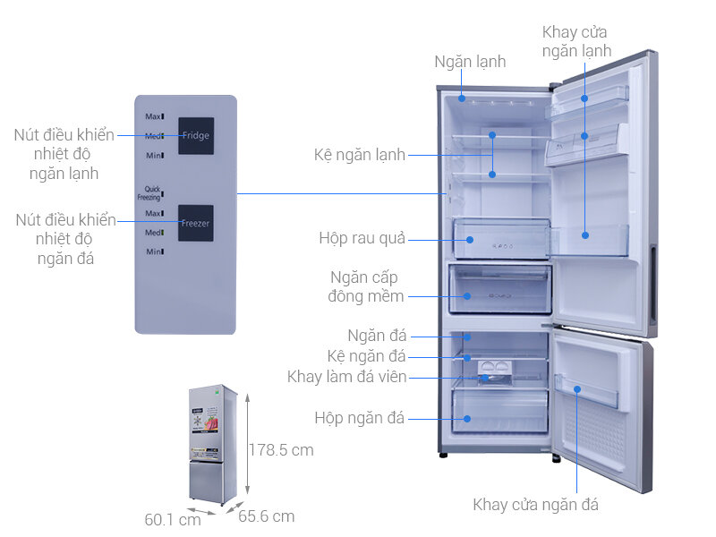 Tủ lạnh Panasonic 322 lít NR-BV369QSVN Tủ lạnh Panasonic 322 lít NR-BV369QSVN