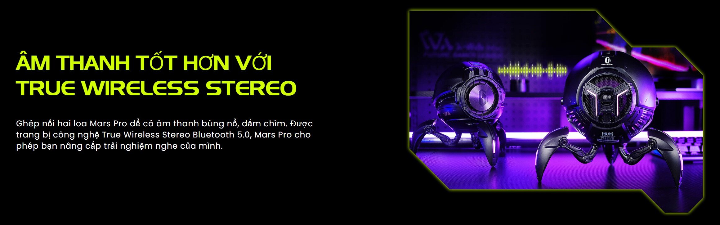 Loa GravaStar Mars Pro - Màu đen