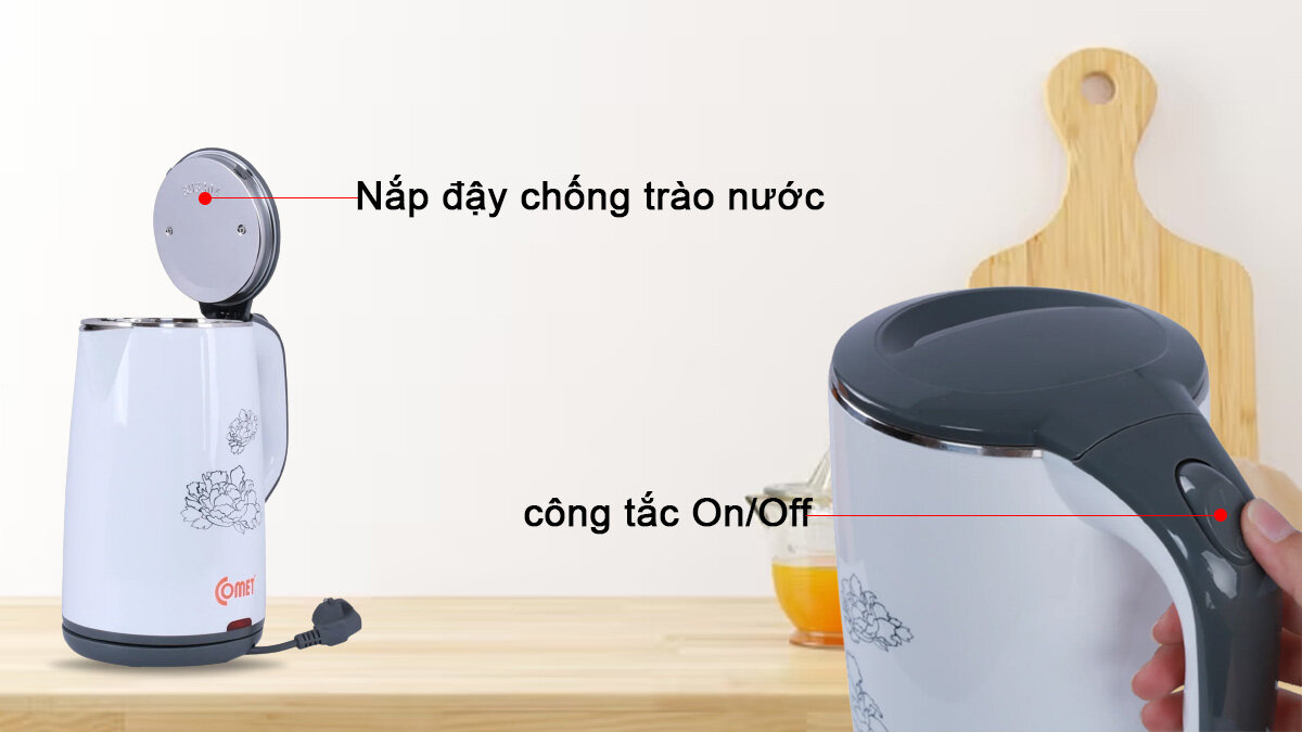 Nắp đậy bình Comet CM8218 chống tràn