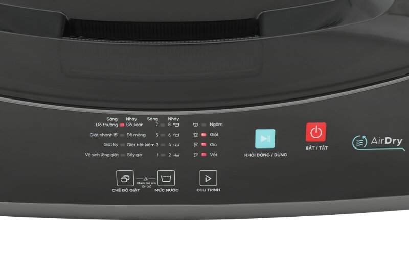 Máy giặt Casper 7.5 kg WT-75NG1 bảng điều khiển