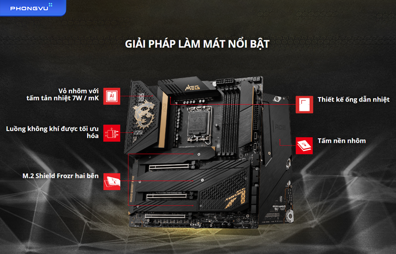 Bo mạch chính MSI MEG Z690 ACE | Giải pháp làm mát nổi bật