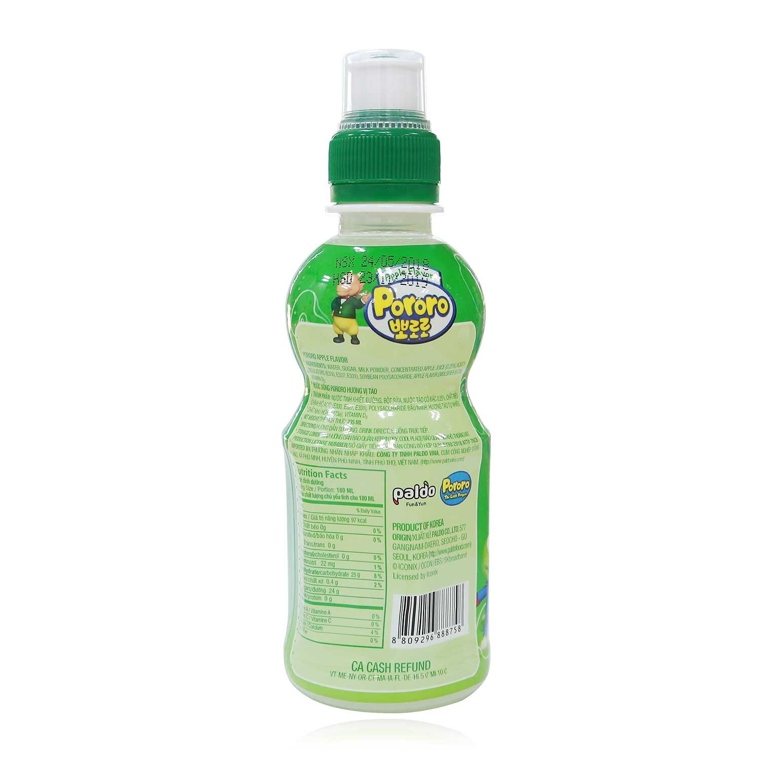 nước uống Pororo hương vị táo chai 235ml