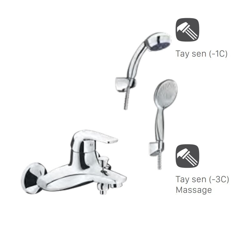 Bộ vòi sen tắm INAX nóng lạnh BFV-3003S-1C còn có các tùy chọn kết hợp tay sen tắm