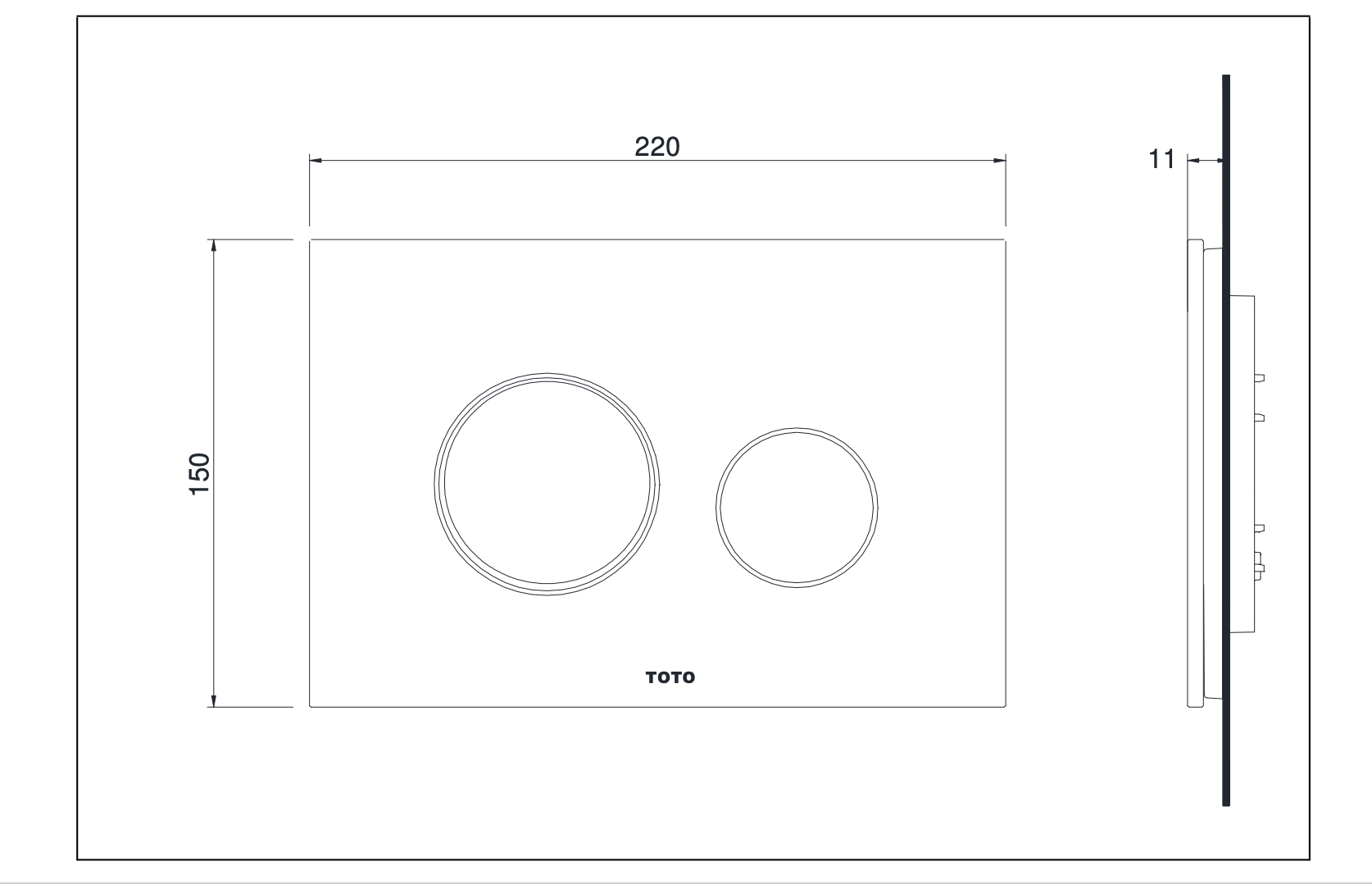 Bản vẽ kỹ thuật nắp đậy nút nhấn xả TOTO MB005DG / MB005DNP