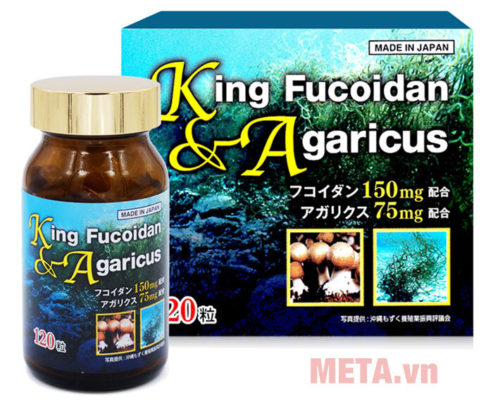 Thực phẩm bảo vệ sức khỏe King Fucoidan Agaricus - Hỗ trợ điều trị bệnh ung thư (120 viên)