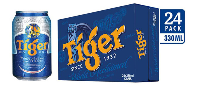 Bia Tiger thùng 24 lon x 330ml