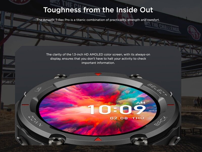 Huami Amazfit T-Rex Pro  màn hình