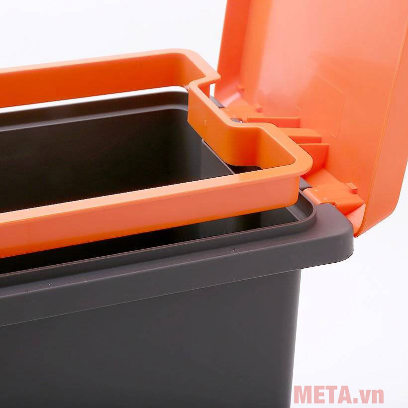 Thùng rác nhựa đạp dòng Compact Fitis PPS1-905 - 10L (Đen cam)
