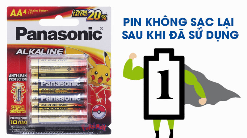 Pin AA 4 viên Panasonic Alkaline LR6T-4BPKV