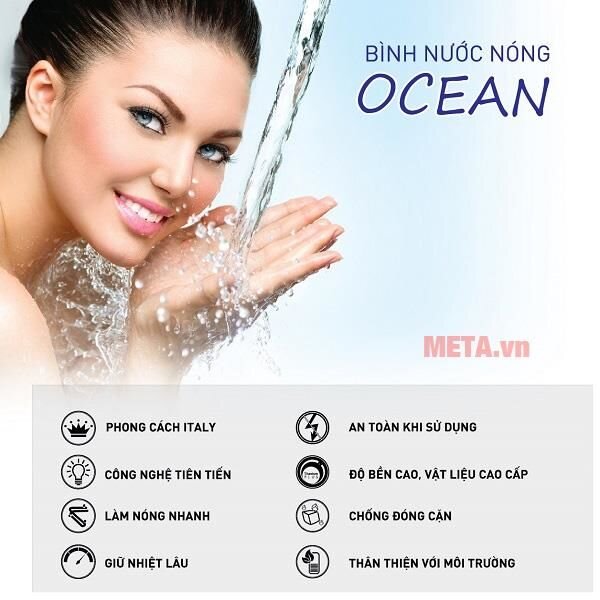 Bình nước nóng ngang Sơn Hà Ocean OCE 15N 15L