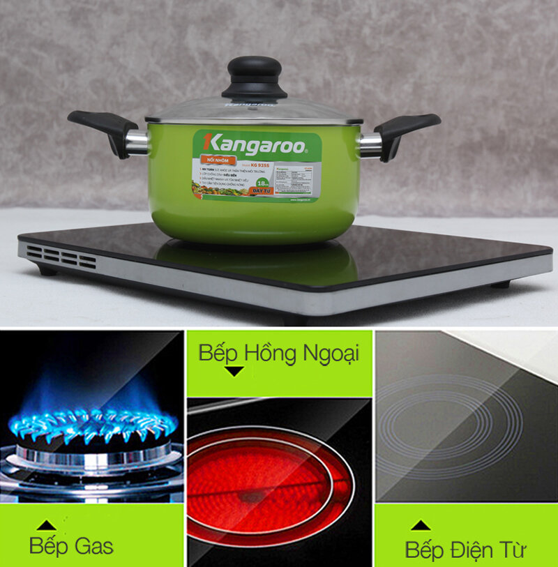Nồi nhôm đáy từ chống dính 18 cm Kangaroo KG935S Nồi nhôm đáy từ chống dính 18 cm Kangaroo KG935S
