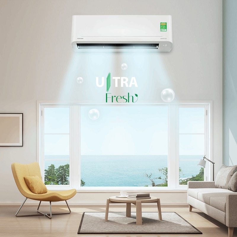 Điều hòa Toshiba Inverter 9000 BTU 1 chiều RAS-H10S5KCV2G-V gas R-32 3 Điều hòa Toshiba 9000 BTU 1 chiều inverter RAS-H10S5KCV2G-V