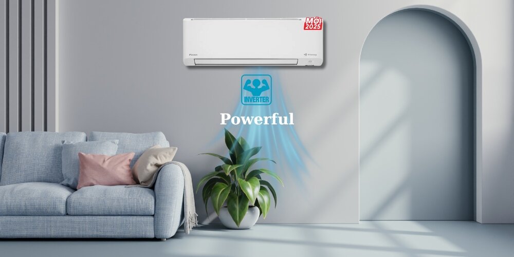 Máy lạnh Daikin Inverter 2 Hp FTKY50ZVMV có làm lạnh nhanh Powerful