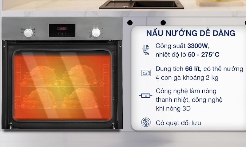 Lò nướng Bosch HBF113BR0A sở hữu công suất nướng 3300W