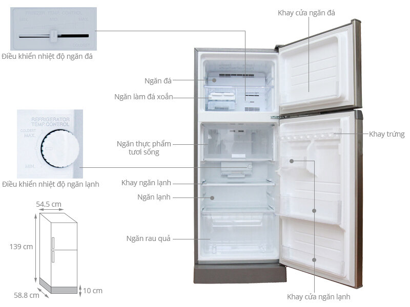 Tủ lạnh Sharp 196 lít SJ-218P Tủ lạnh Sharp 196 lít SJ-218P