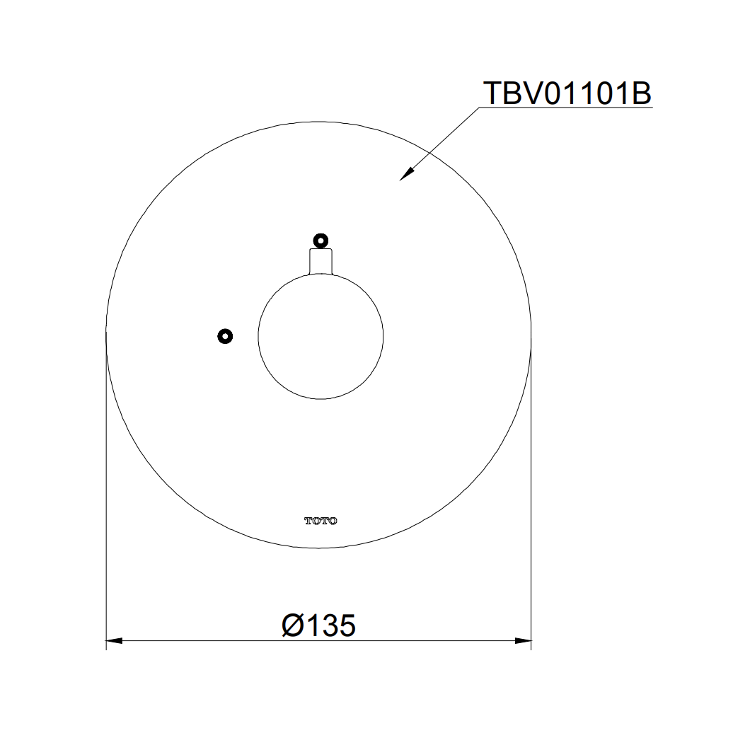 Bản vẽ kỹ thuật van dừng TOTO TBV01101B