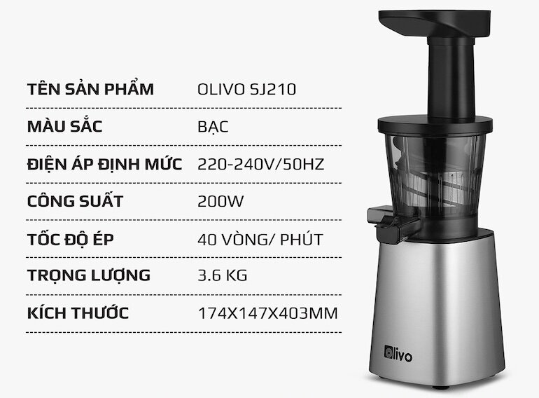 Máy Ép chậm Olivo SJ210