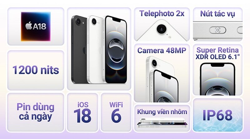 Điện thoại iPhone 16e 512GB