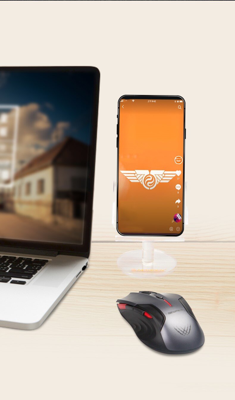 Chuột gaming không dây Newmen D500 (Dual Mode BT5.0 & 2.4Ghz)