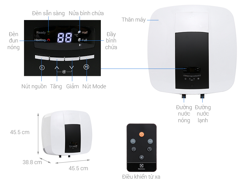 Bình nước nóng Electrolux EWS302DX-DWE 30 lít Bình nước nóng Electrolux EWS302DX-DWE 30 lít