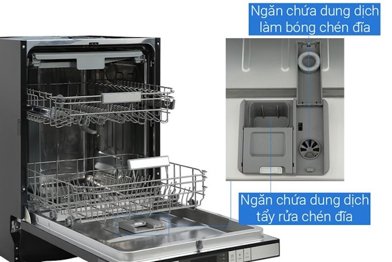 Máy rửa bát âm tủ 15 bộ Hafele HDW-SI60AB 538.21.320 được trang bị 8 chương trình rửa tự động