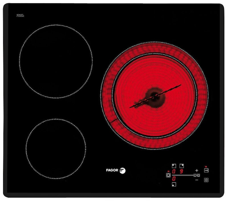 Bếp điện Fagor 2V-33TS sử dụng bức xạ hồng ngoại nên có khả năng nấu nướng nhanh (Ảnh: Fagor).