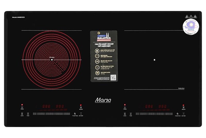 Bếp điện từ Sunhouse Mama MMB9303 sở hữu thiết kế màu đen huyền bí