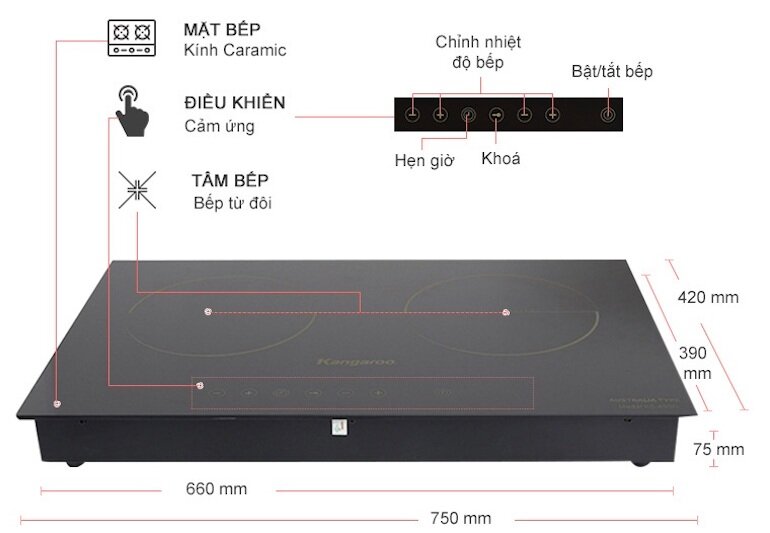 Bếp từ hồng ngoại Kangaroo KG499N
