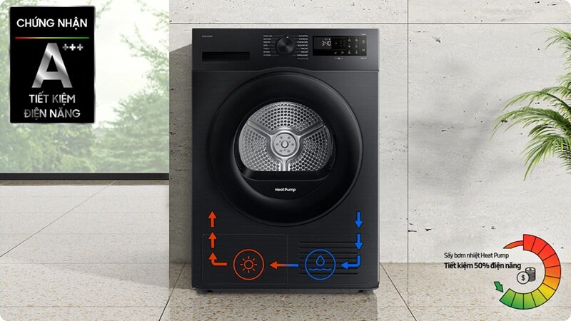 Máy sấy bơm nhiệt Samsung Inverter 9 kg DV90CGC2A0ABSV