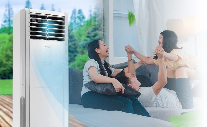 Điều hòa tủ đứng Gree 42000 BTU 1 chiều GVC42ALXH-M6NNC7B công nghệ realcool