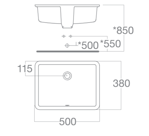 Bản vẽ kỹ thuật chậu rửa mặt lavabo âm bàn WP-F514 American Standard