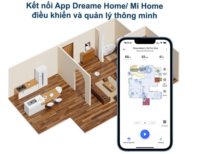 Có thể kết nối app điều khiển từ xa thông minh 