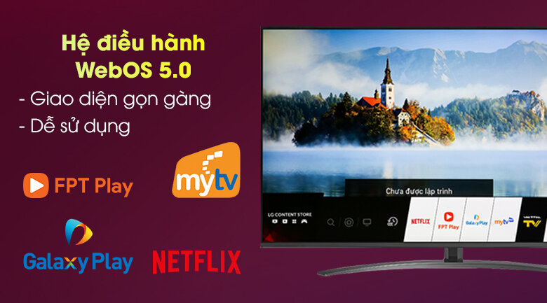 Smart Tivi NanoCell LG 4K 55 inch 55NANO81TNA - Hệ điều hành Web OS 5.0 và kho ứng dụng đa dạng