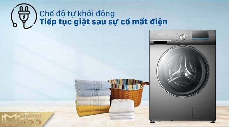 Máy giặt cửa trước sẽ tự khởi động lại khi có điện Máy giặt cửa trước