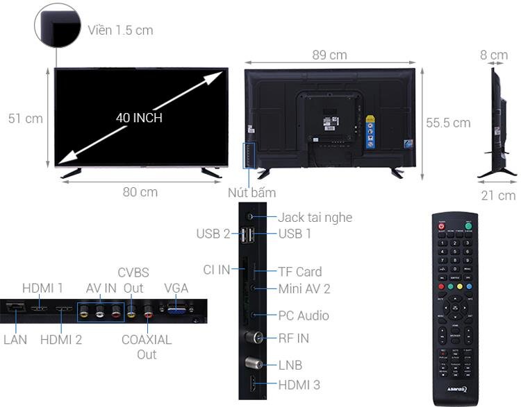Tivi Asanzo 40 inch 40AS360 Full HD