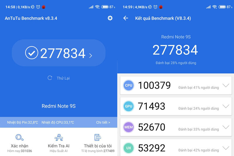 Điện thoại Xiaomi Redmi Note 9S - 4GB RAM, 64GB, 6.67 inch
