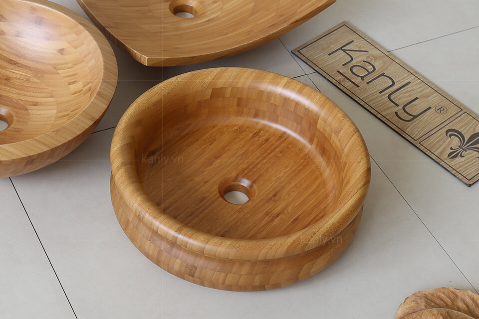 Chậu lavabo bằng gỗ tre Kanly LTE51