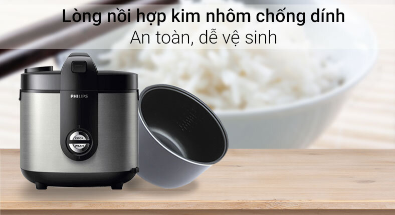 Nồi cơm điện Philips 2 lít HD3128/66 Bạc