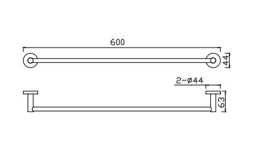 Bản vẽ kỹ thuật thanh treo khăn American Standard Concept K-2801-46-N