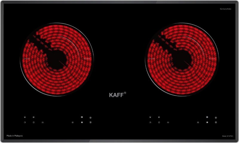 Bếp hồng ngoại âm 2 vùng nấu Kaff KF-073CC