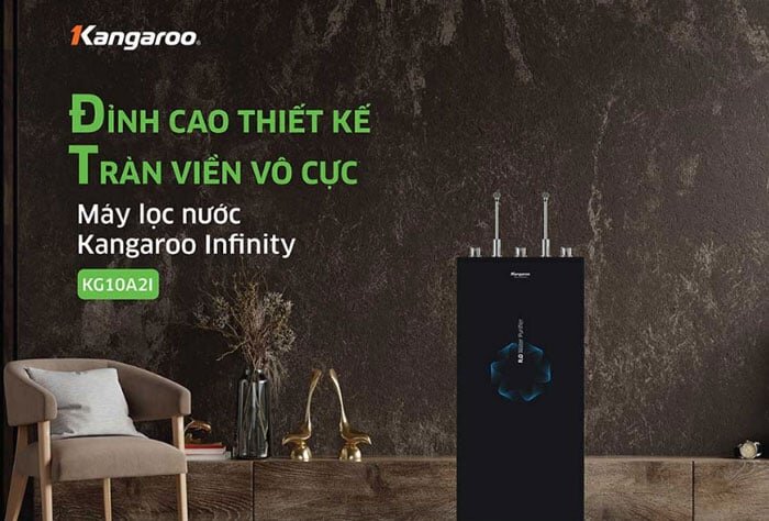Máy lọc nước nóng lạnh RO Kangaroo KG10A2I có thiết kế hiện đại