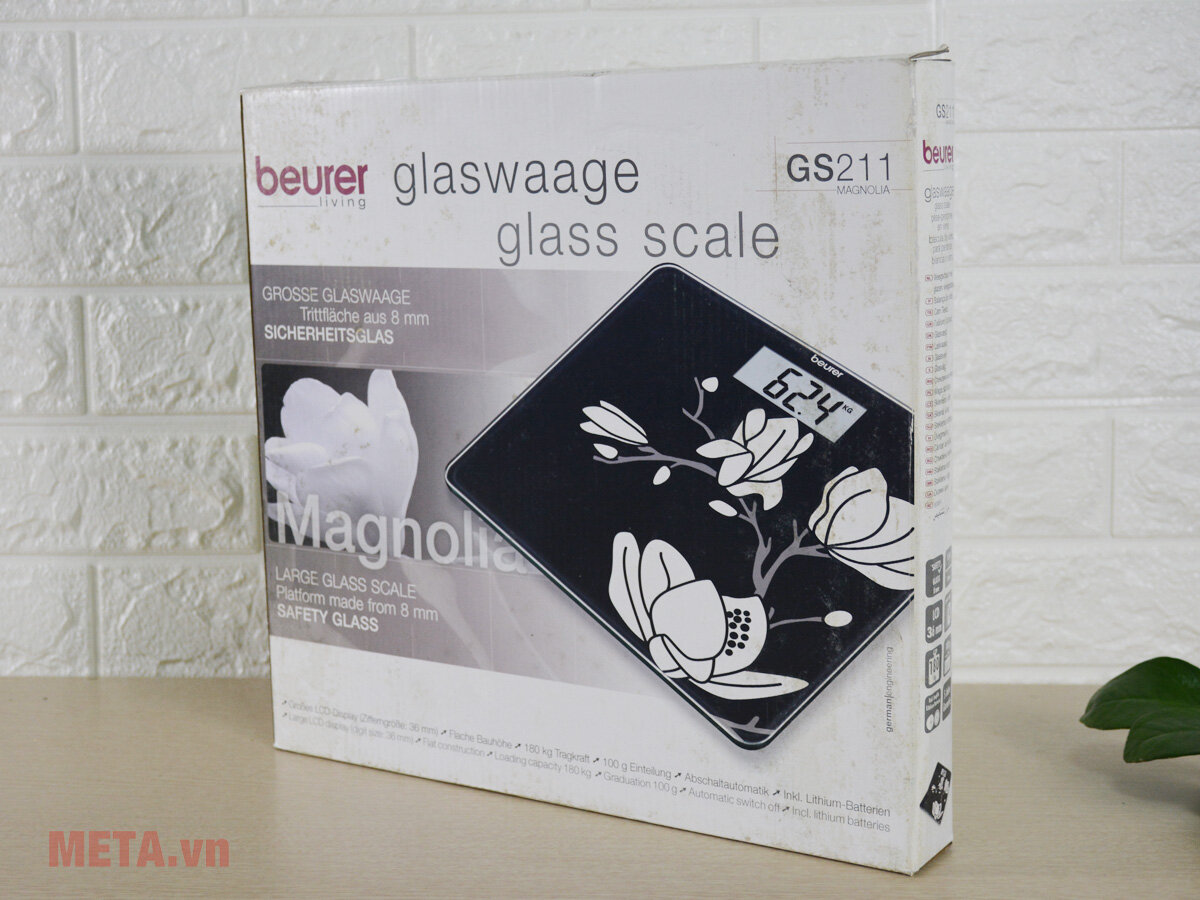 Cân điện tử mặt kính Beurer GS211 Magnolia