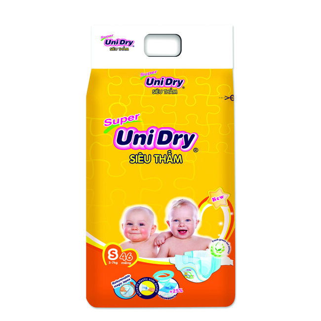 Tã dán Unidry size S 46 miếng (cho bé 3 - 7kg)