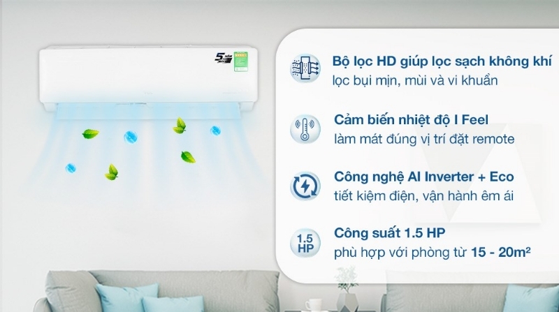 Điều hòa TCL Inverter 12000 BTU 1 chiều TAC-13CSD/XAB1I gas R-32 4 Điều hòa TCL Inverter 12000 BTU 1 chiều TAC-13CSD/XAB1I tính năng thông minh