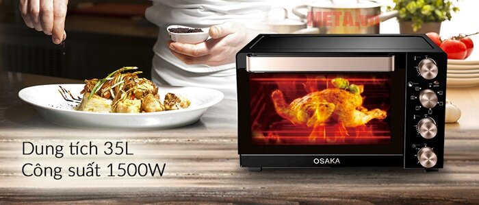 Lò nướng thùng Osaka TO-35LB (35 lít, màu đen)