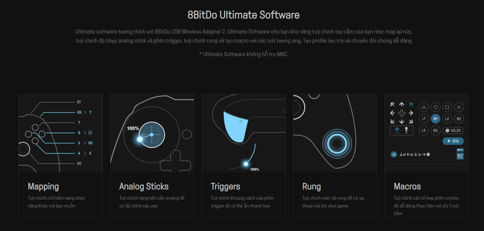 USB Wireless Adapter 2 8Bitdo dành cho Xbox/NS/PS  3