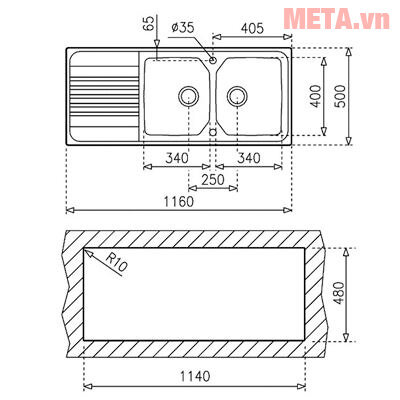 Chậu rửa Teka Premium 2B 1D (2C 1E)