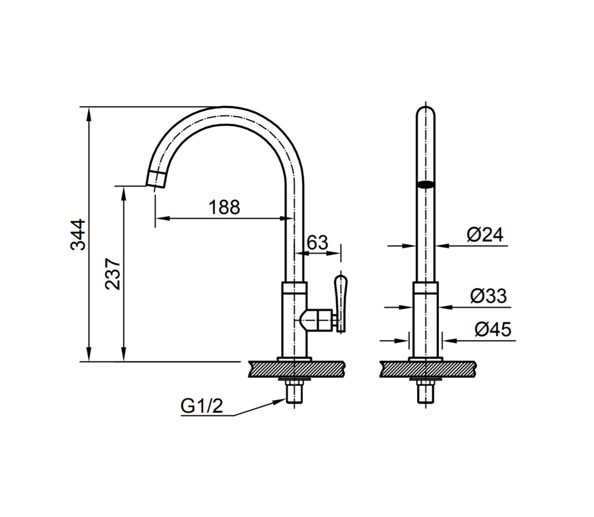 Thông số kĩ thuật vòi chậu rửa chén bát INAX SFV-31